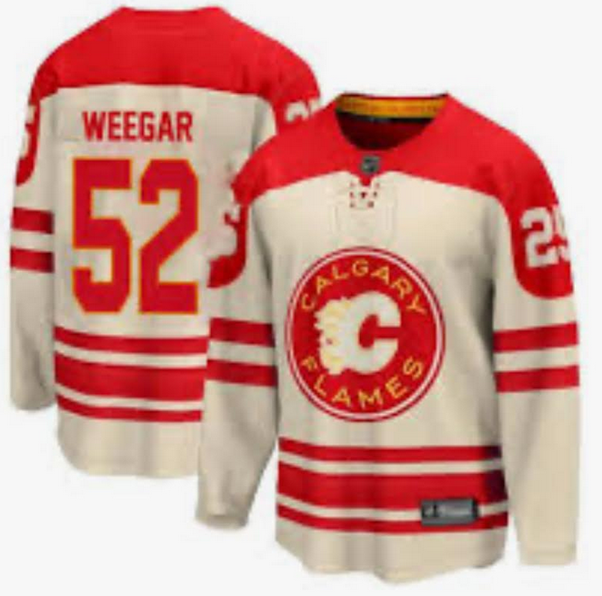 Men Calgary Flames #52 Weegar Fanatics Branded Cream 2025 NHL Heritage Classic Premier Breakaway Jersey